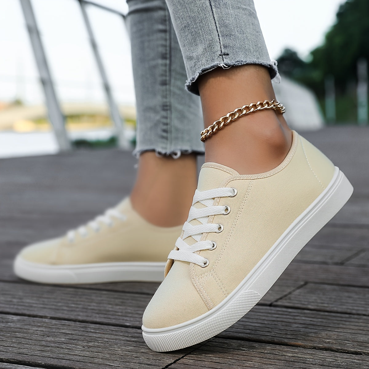 Baskets basses décontractées pour femme style urbain polyvalent