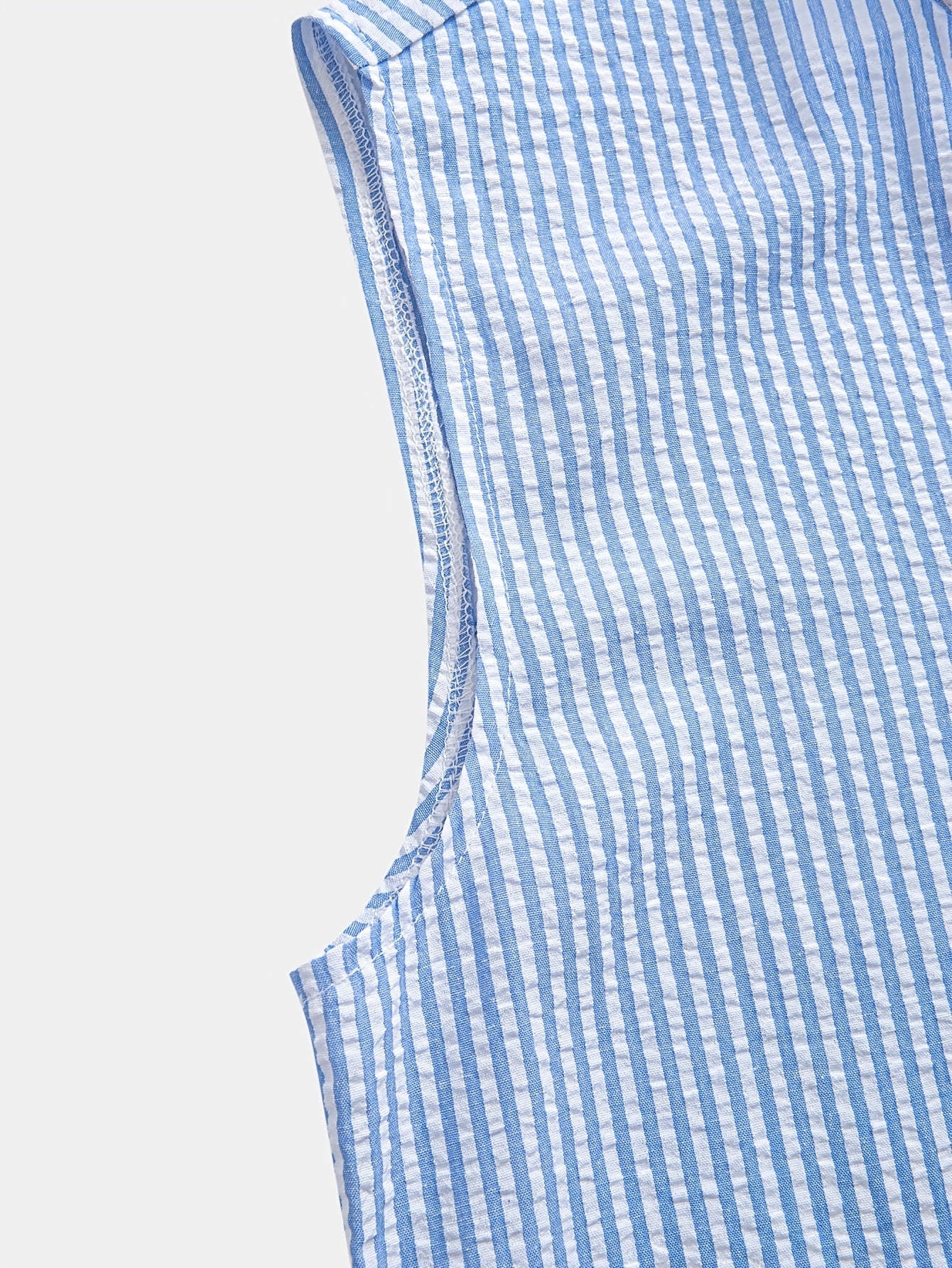 Camisa Henley sin mangas a rayas para hombre, estilo casual urbano