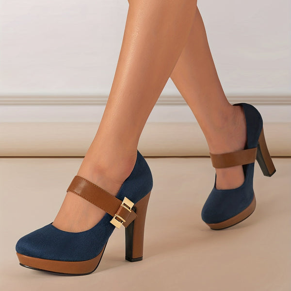 Escarpins Mary Jane à talons hauts pour femme, style élégant soirée et bureau