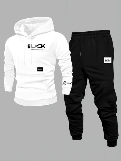 Ensemble Survêtement Homme Capuche et Pantalon Jogging Uni avec Cordon
