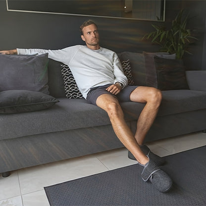 Pantofole alte confortevoli con velcro da uomo – Stile classico e supporto ottimale