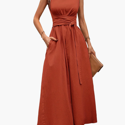 Tuta elegante senza maniche da donna stile casual per estate e uscite