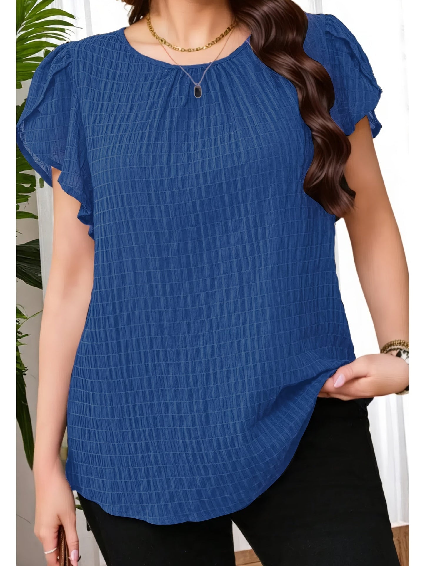Elegant Women's Blouse with Butterfly Sleeves, Casual Style for Office or Outings