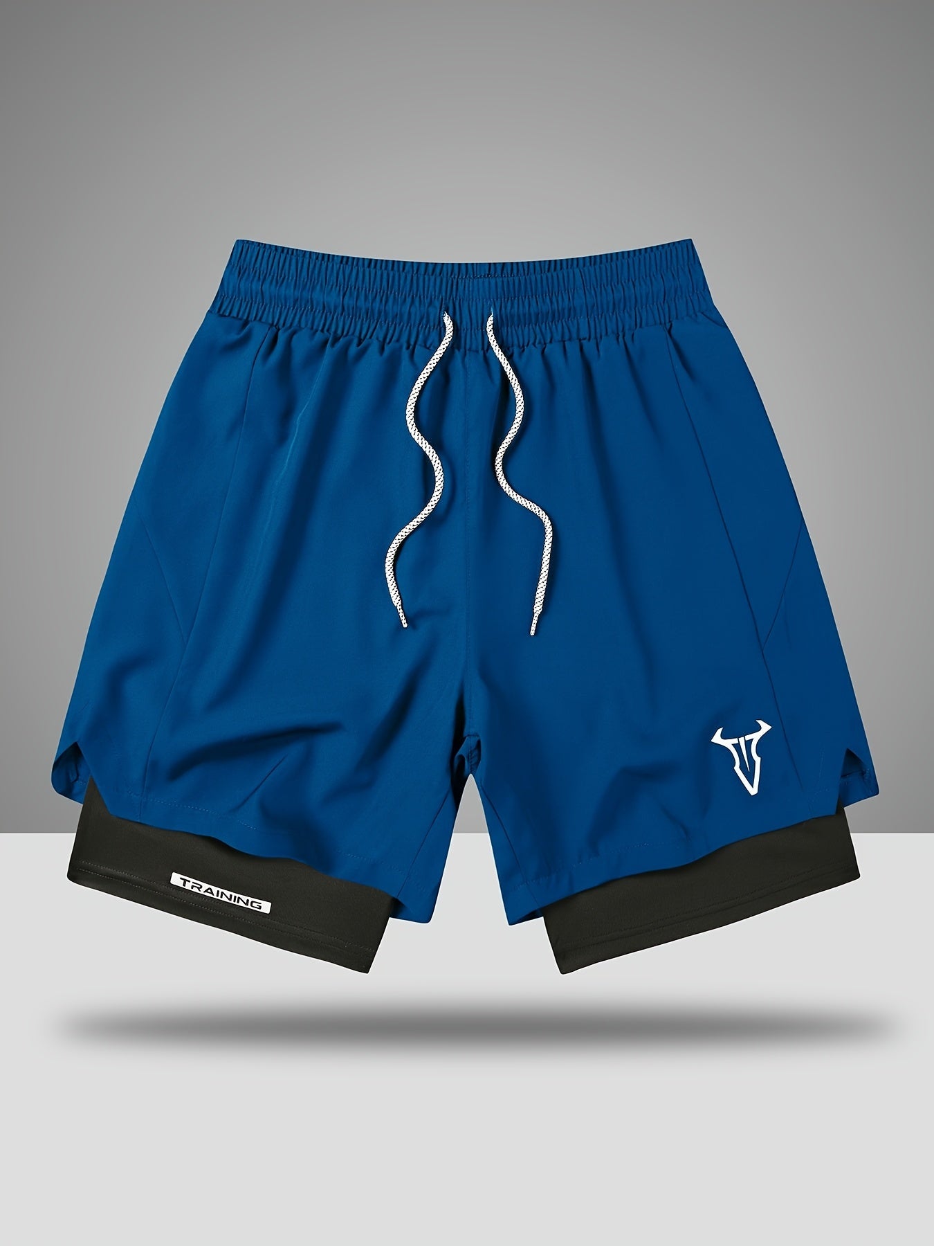 Short de sport homme entraînement double couche style moderne pour fitness et course à pied