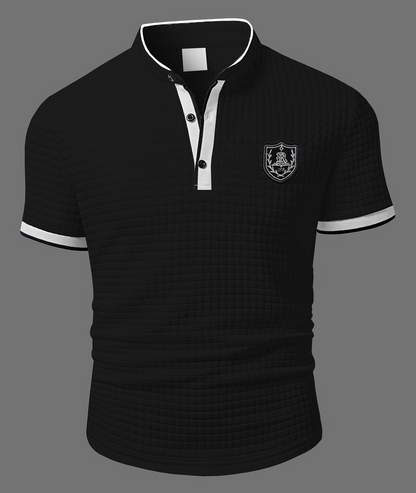 Polo casual para hombre con cuello Henley estilo chic para salidas y uso diario