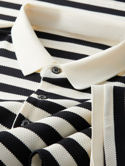 Polo à Manches Courtes Rayé Style Marin pour Homme - Élégance Décontractée Classique