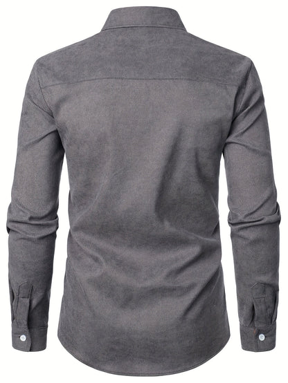 Afslappet herreskjorte med lange ærmer og ternede detaljer – Elegant stil perfekt til alle lejligheder