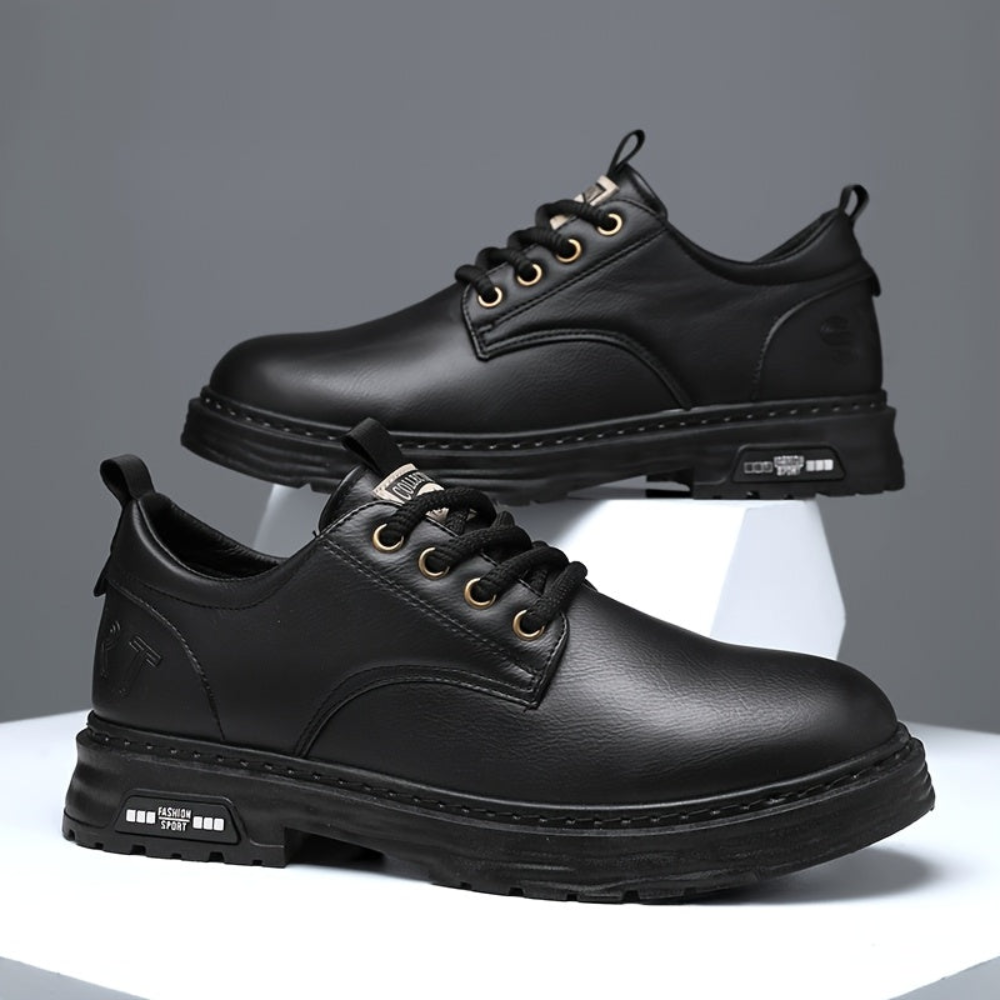 Chaussures basses homme à lacets noires semelle épaisse