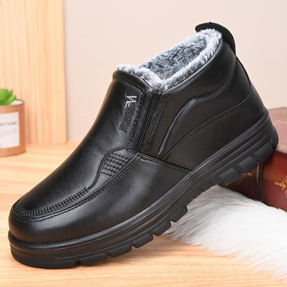 Bottes courtes homme fourrées marron foncé antidérapantes