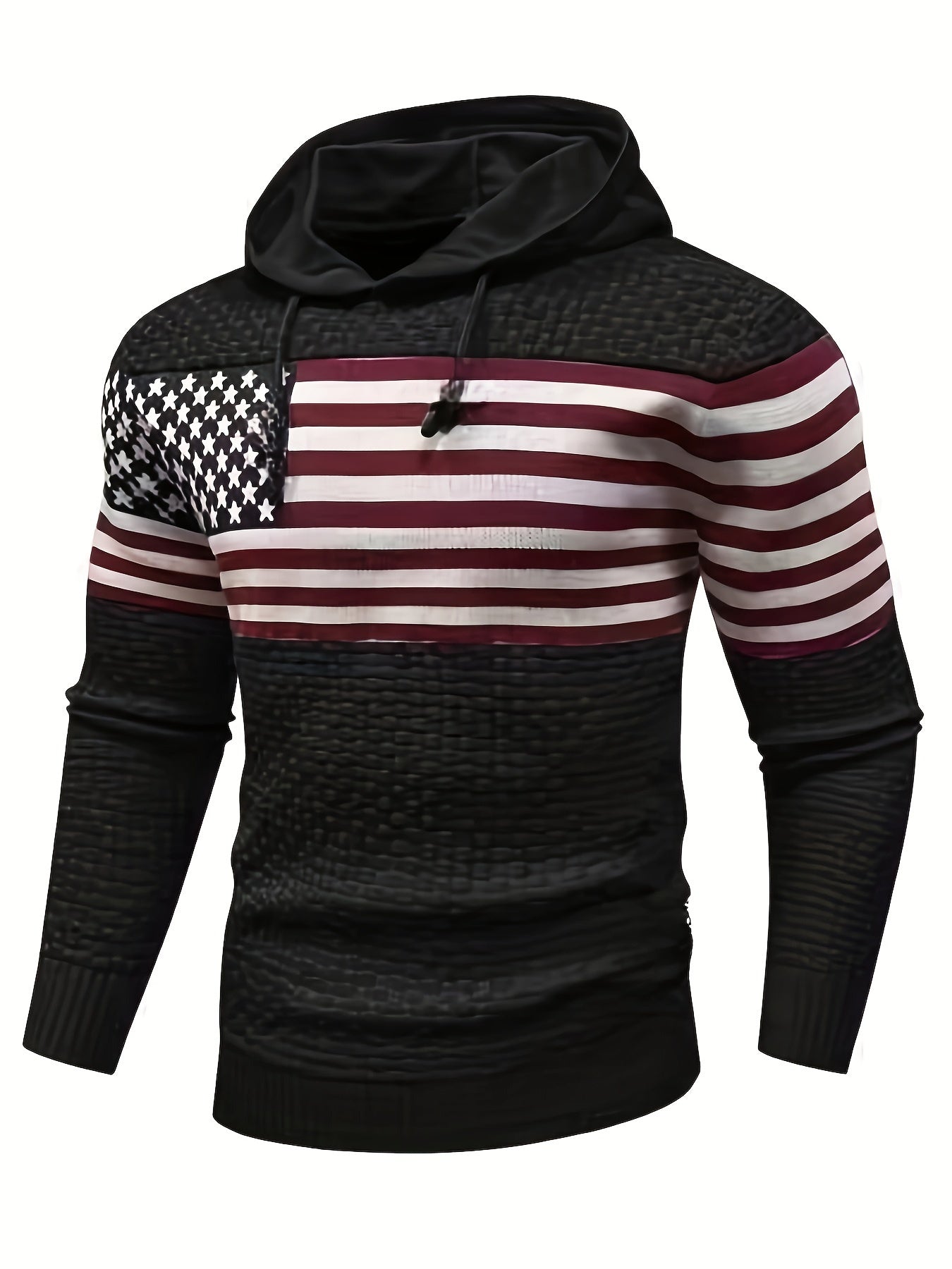 Sweat à Capuche Homme Bicolore Gris Tricot Texturé