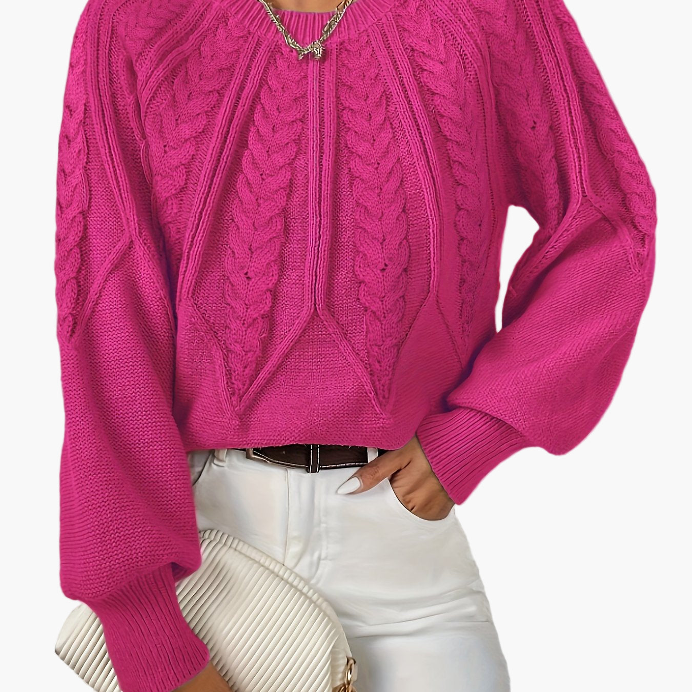 Pull Femme Style Décontracté Chic à Motif Torsadé pour Automne et Printemps