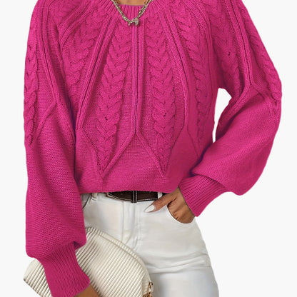 Pull Femme Style Décontracté Chic à Motif Torsadé pour Automne et Printemps