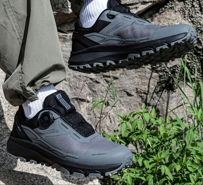 Chaussures de Randonnée Mixtes Noires avec Système de Laçage Rapide et Semelle Crantée