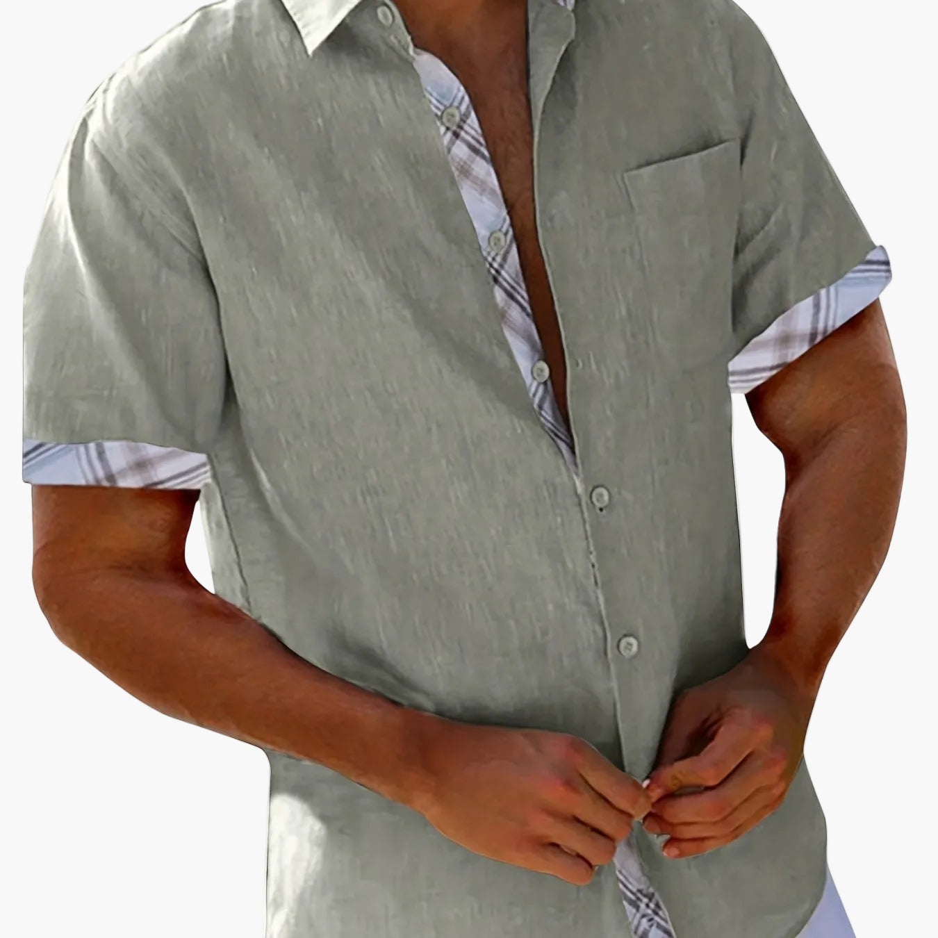 Chemise décontractée homme style plage à manches courtes – Look estival moderne