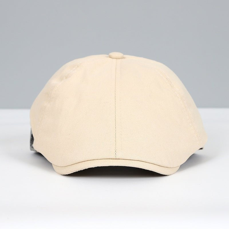 Gorra tipo boina plana gavroche unisex de tela, con correa ajustable