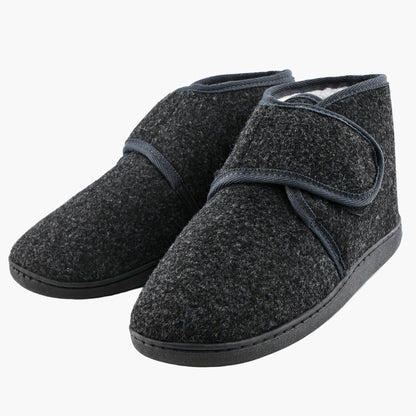 Pantofole alte confortevoli con velcro da uomo – Stile classico e supporto ottimale