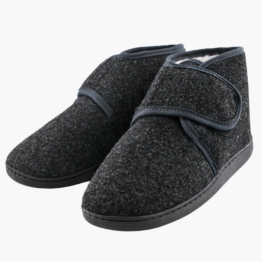 Pantoufles montantes confort à scratch pour homme – Style classique et maintien optimal