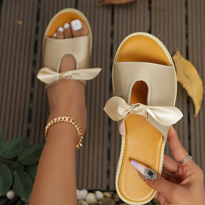 Sandalias mule para mujer con lazo elegante estilo casual para el verano