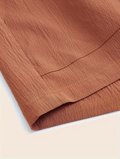 Short d'été taille haute avec ceinture nouée pour femme, style décontracté plage vacances