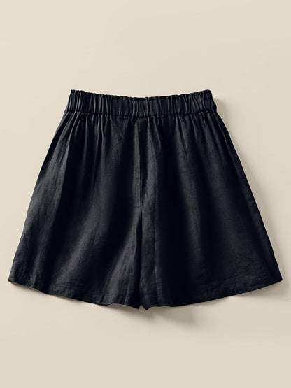 Shorts taille haute femme coupe ample style décontracté été