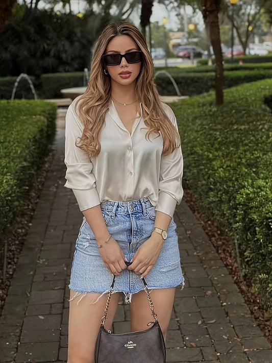 Jupe en jean décontractée pour femme – Style élégant et moderne, idéale pour l'été