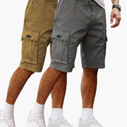 Shorts cargo casual da uomo 2 pezzi, stile urbano e versatile, ideali per il tempo libero e le attività all'aperto
