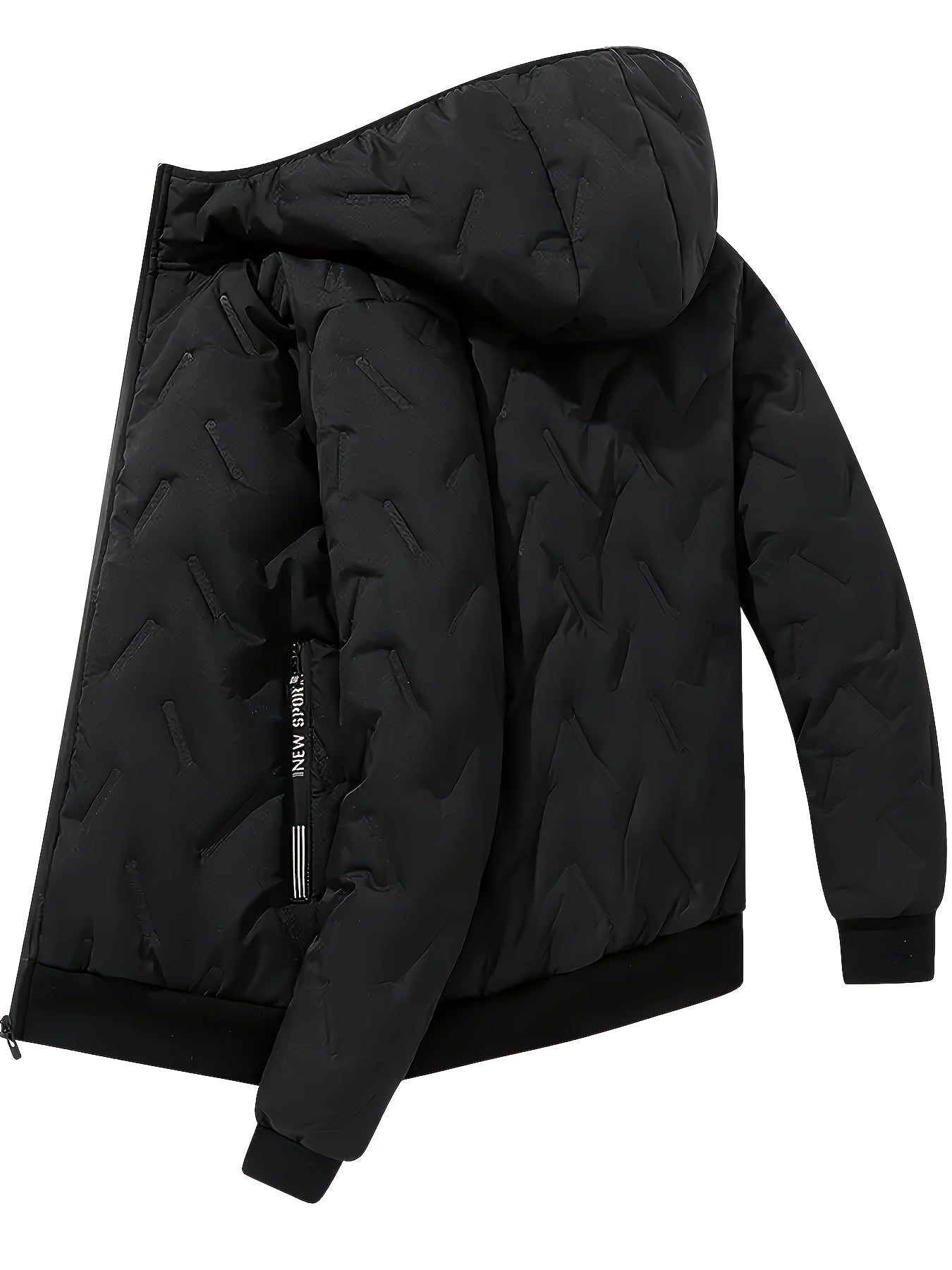 Ensemble Homme Hiver Matelassé Doublure Douce à Capuche - Veste Zippée et Pantalon Jogging