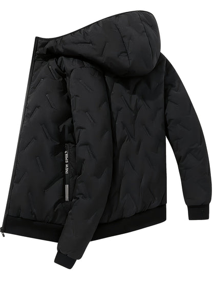 Ensemble Homme Hiver Matelassé Doublure Douce à Capuche - Veste Zippée et Pantalon Jogging