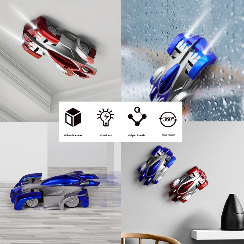 Fjärrstyrd Väggbil för Barn och Vuxna – Stunt, 360° Rotation, LED, Interaktiv Leksak