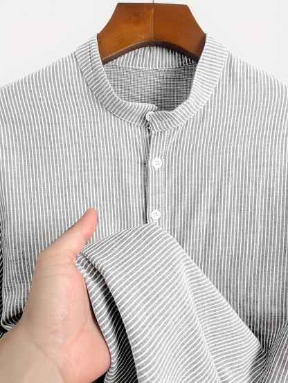 Chemise Henley à Manches Courtes pour Homme Style Décontracté Chic