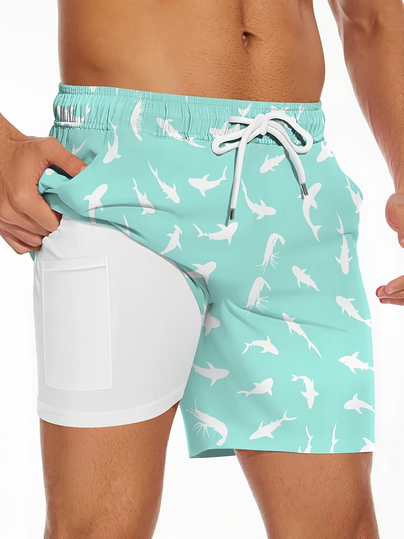 Herren-Badeshorts mit gelbem Entenmotiv, lustiger Stil für Pool und Strand  