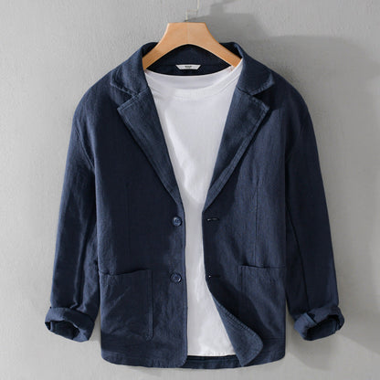 James – Chaqueta de Traje Casual de Manga Corta a Rayas