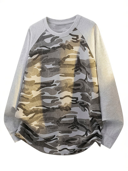 T-shirt à manches longues camouflage Raglan Vert Armée
