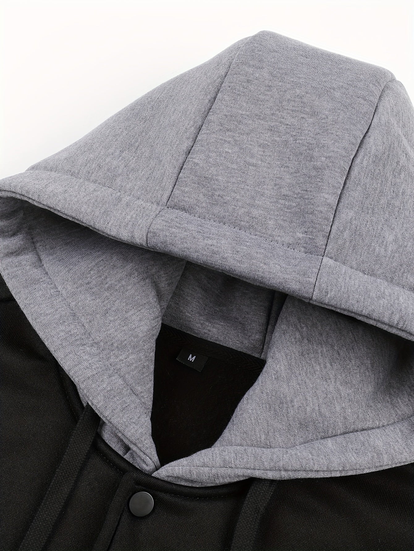 Veste sweat à capuche homme bicolore noir et gris imprimé