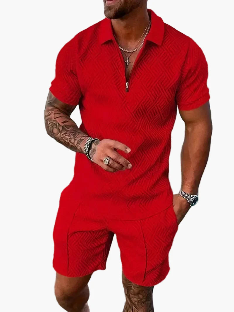 Ensemble polo et short style casual pour homme – Élégance décontractée estivale
