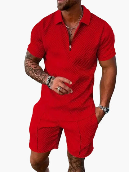 Ensemble polo et short style casual pour homme – Élégance décontractée estivale
