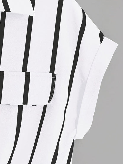 Chemise nouée à rayures style élégant pour femme - idéale pour l'été