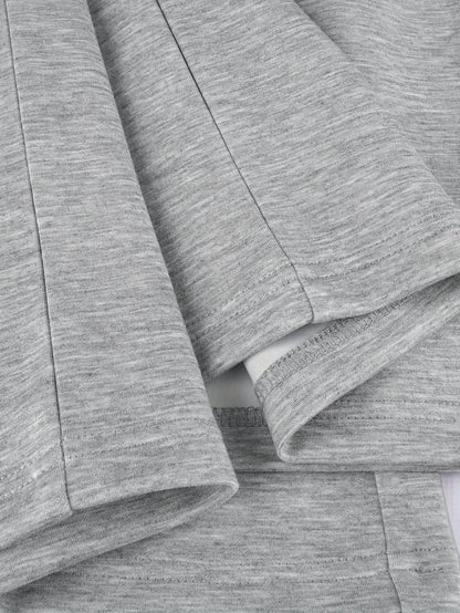 Ensemble Sport Décontracté Femme Col V Manches Longues & Pantalon Large Gris Los Angeles