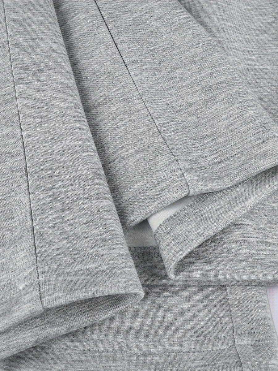 Ensemble Sport Décontracté Femme Col V Manches Longues & Pantalon Large Gris Los Angeles