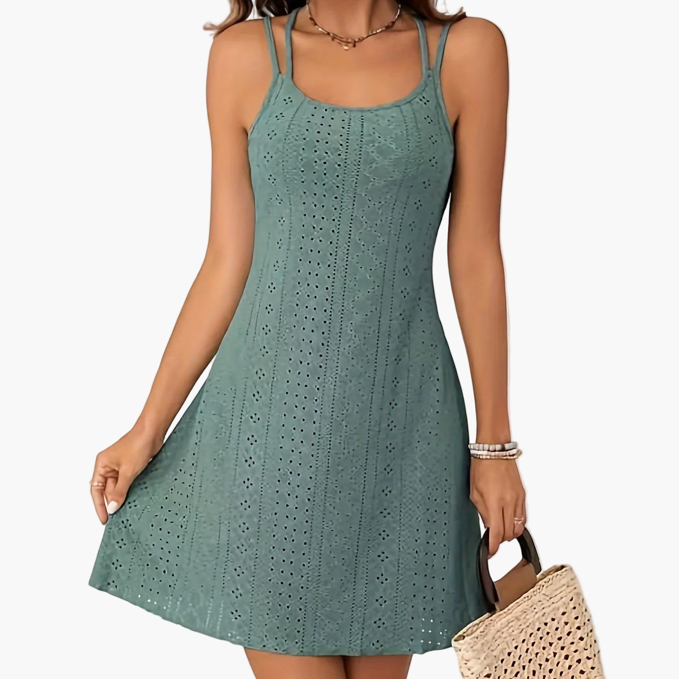 Robe d'été élégante pour femme à bretelles, style bohème chic, idéale pour les sorties et vacances