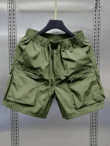 Short cargo décontracté pour homme avec poches zippées style urbain