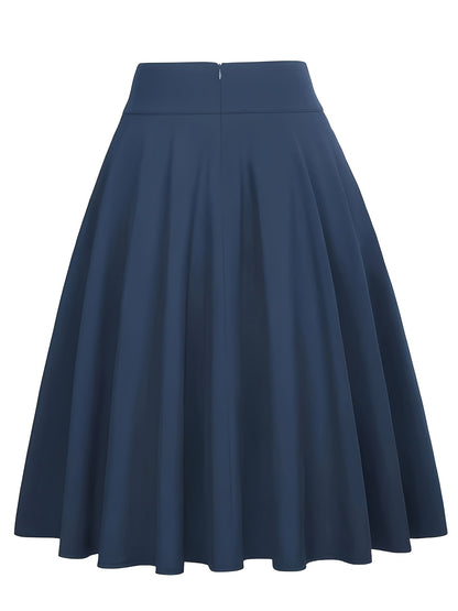 Falda skater para mujer elegante de talle alto con cinturón anudado – Estilo sofisticado para todas las ocasiones