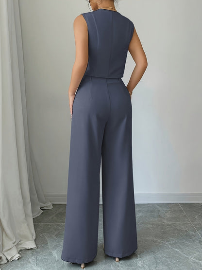 Combinaison pantalon tailleur élégante femme style business chic