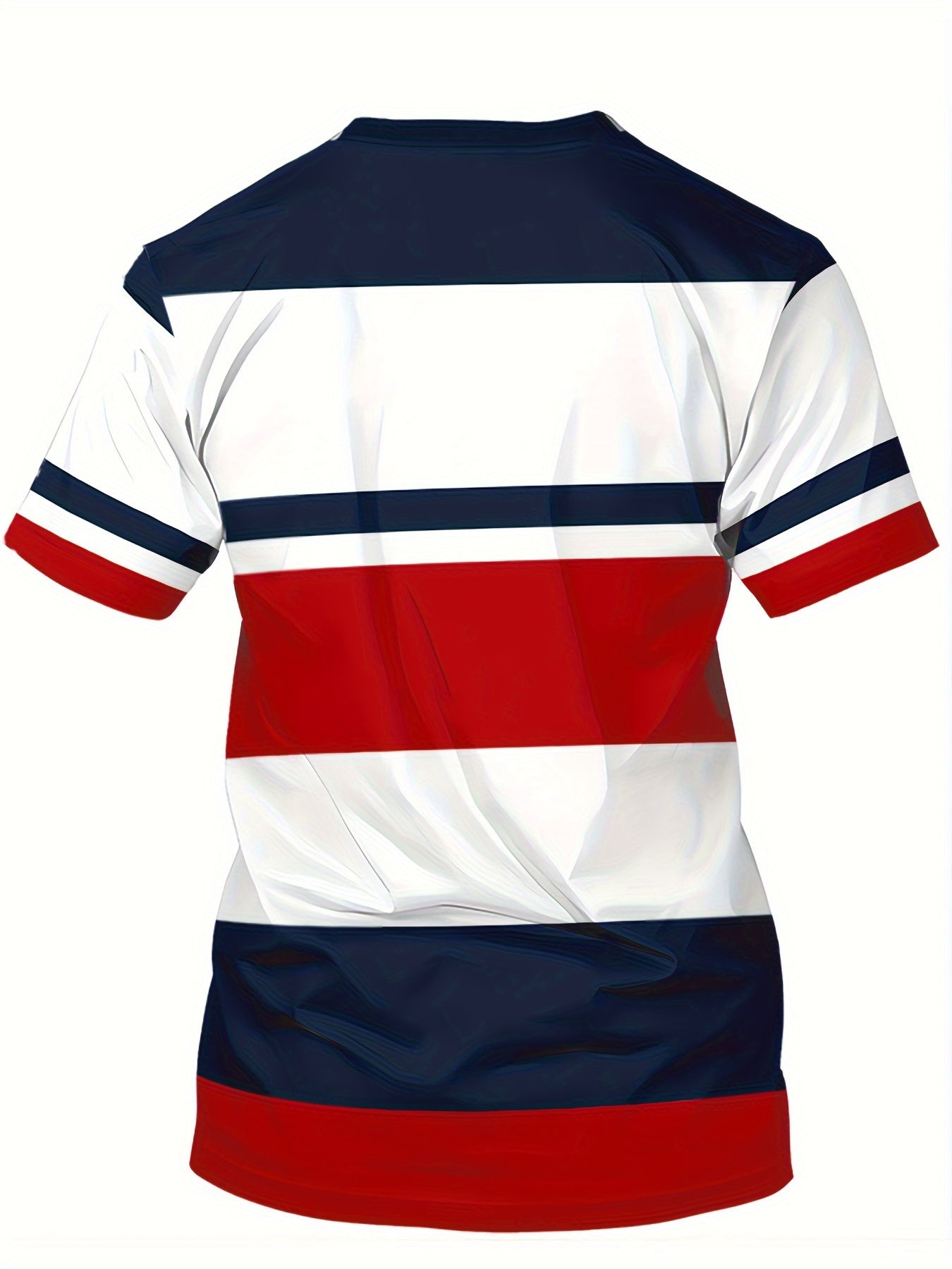 T-shirt casual uomo stile universitario a righe per uso quotidiano