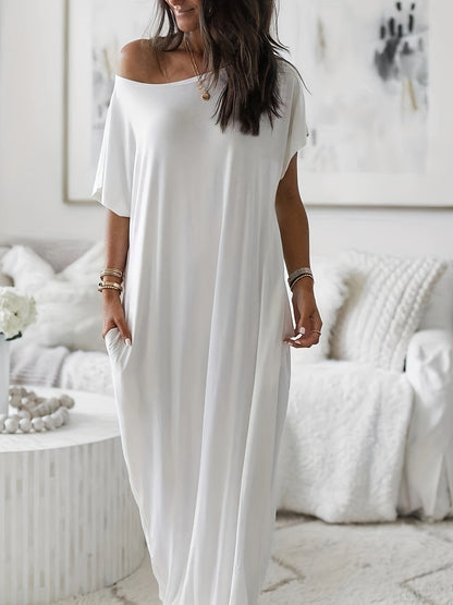 Robe longue décontractée pour femme, style ample, idéale pour l'été et la détente à la maison