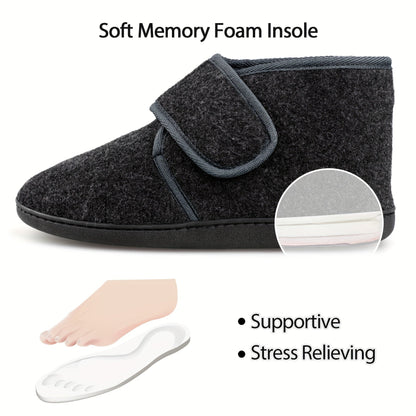 Pantofole alte confortevoli con velcro da uomo – Stile classico e supporto ottimale