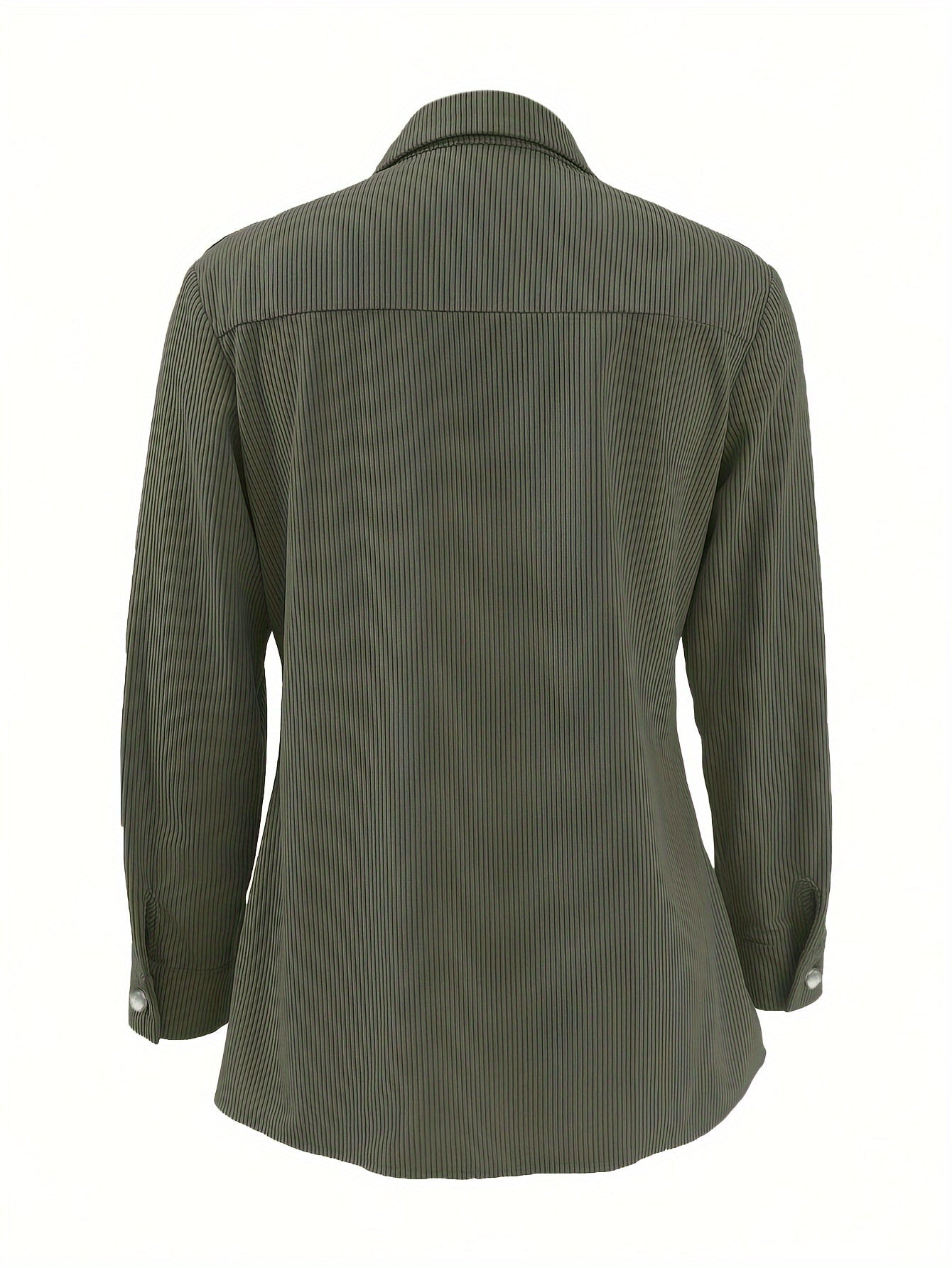 Surchemise Femme Côtelée Jaune Manches Longues Boutons Pression