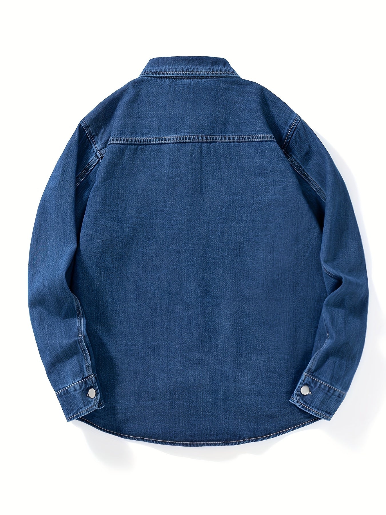 Surchemise Homme Décontractée en Jean à Manches Longues et Poches Poitrine