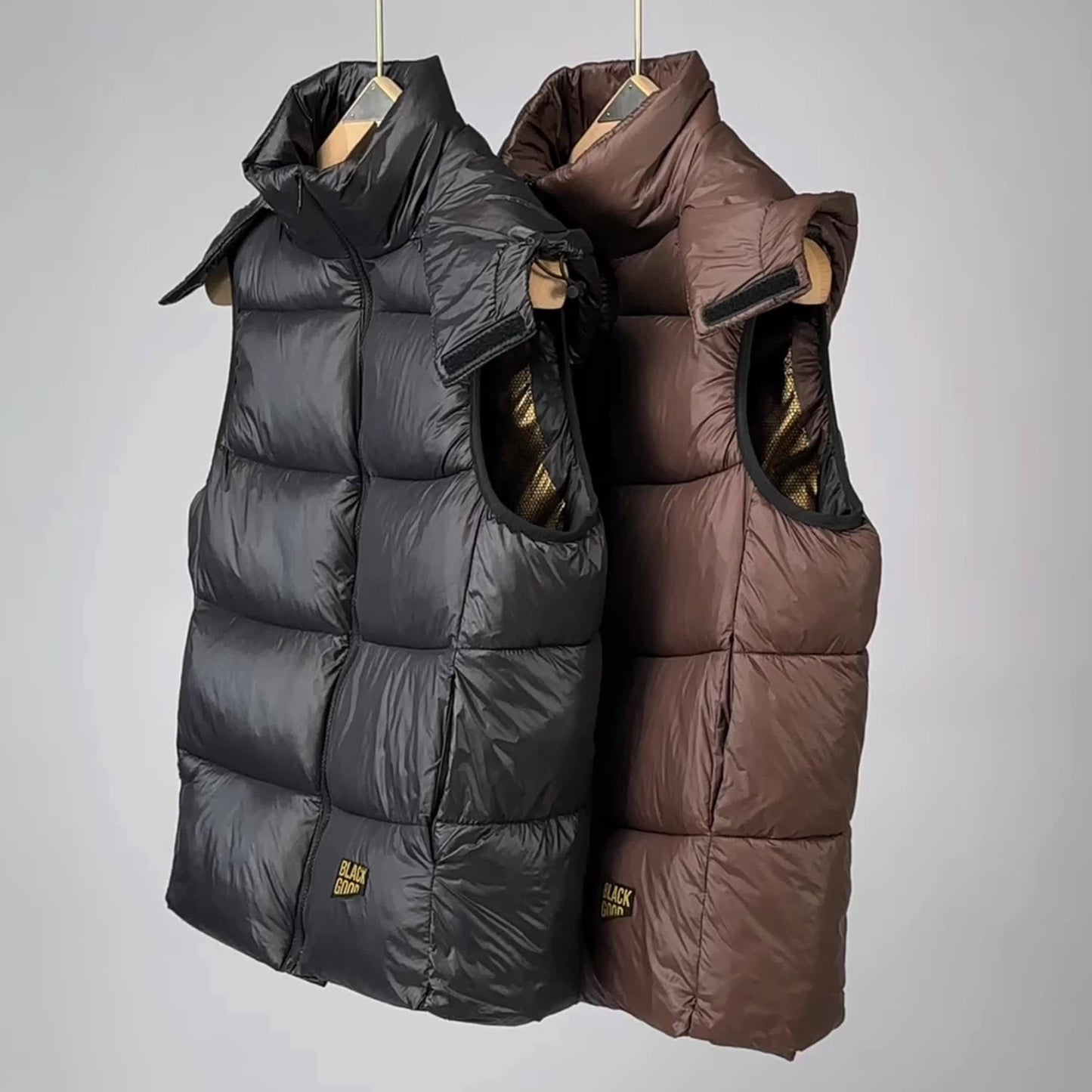 Doudoune sans manches à capuche matelassée zippée pour homme