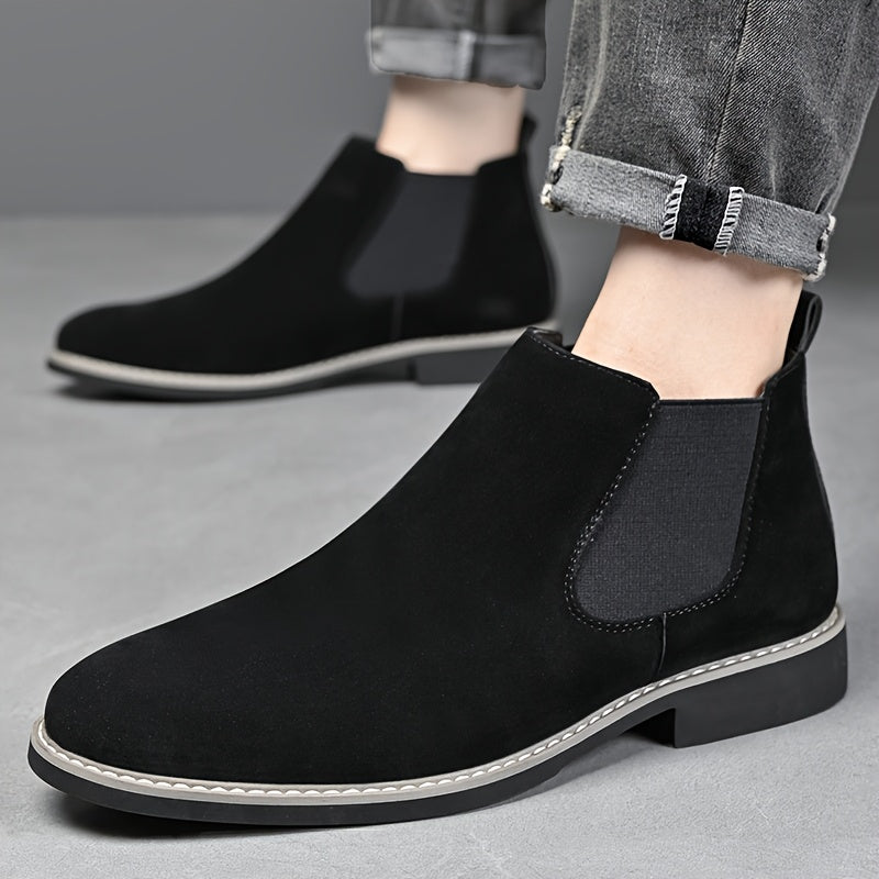 Bottes Chelsea Homme en Faux Daim, Élastiques Latéraux